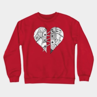 Patchwork Heart - Tattoo Design Crewneck Sweatshirt